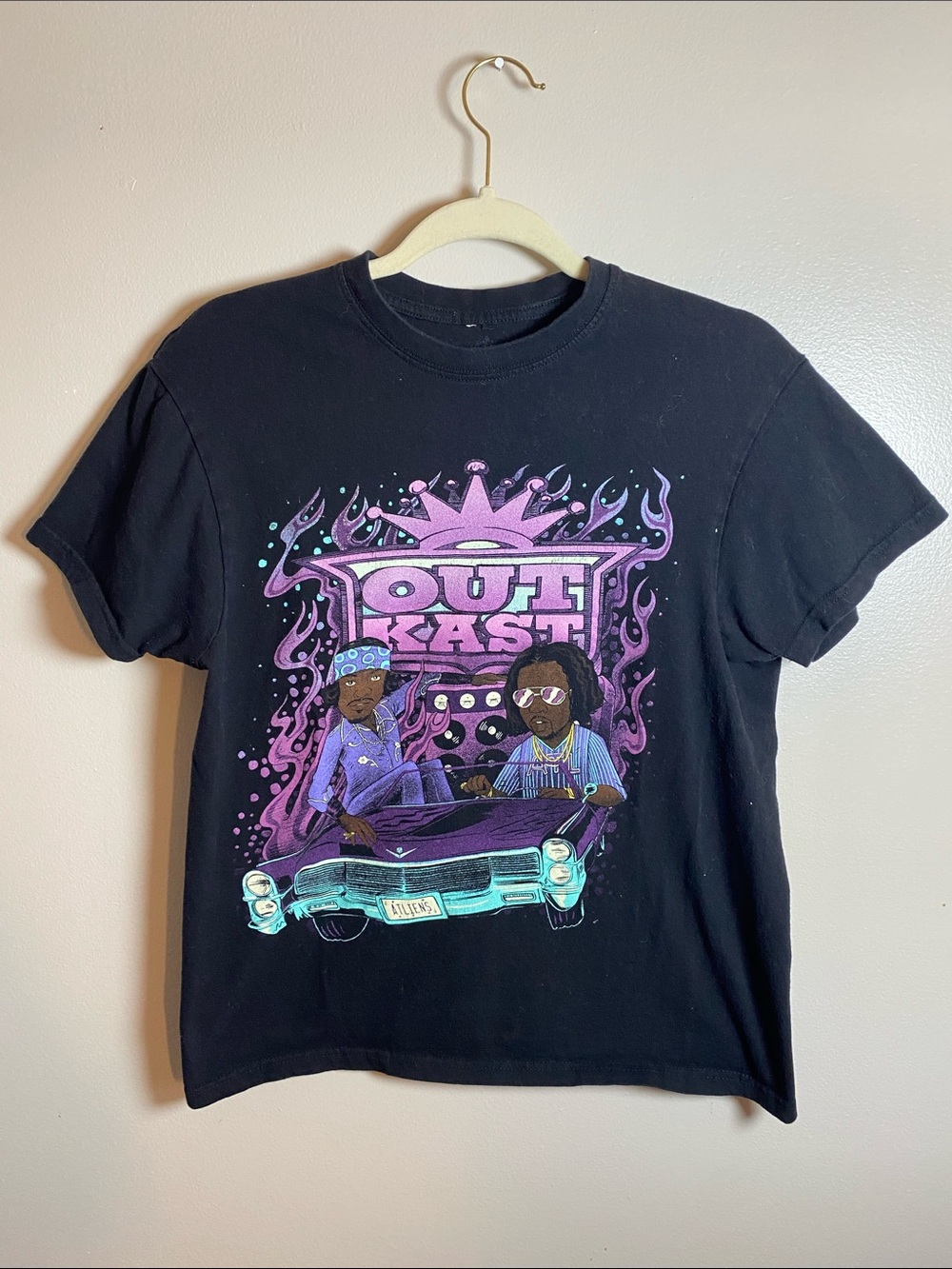 OutKast ATLIENS Black Teal & Purple Graphic Tee Small
